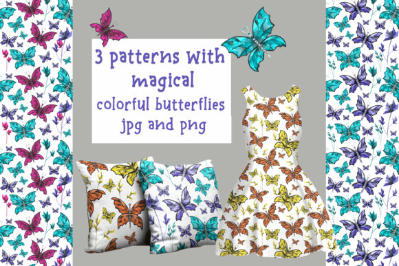 3 Magical Colorful Butterfly Patterns