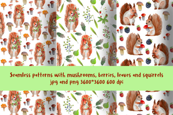3 Seamless Patterns with Squirrels: Whimsical Designs for Every Project
