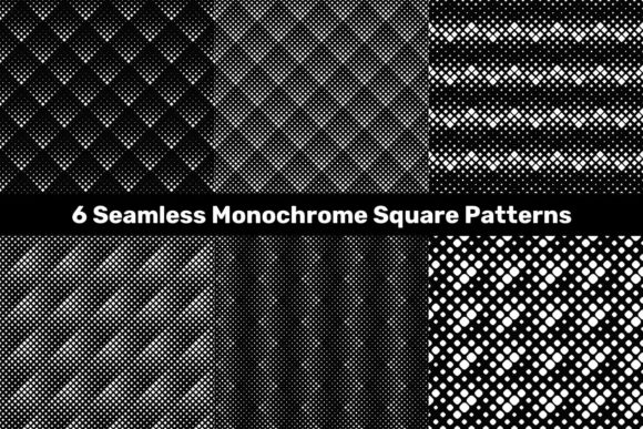6 Monochrome Seamless Square Patterns for Everyday Creative Projects