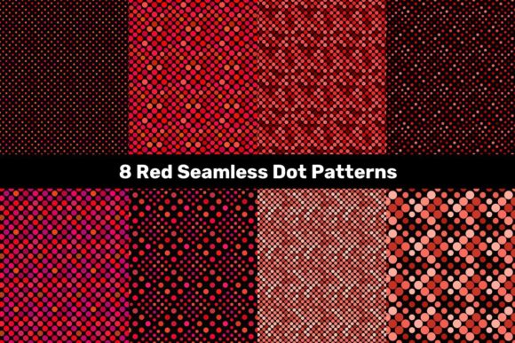 8 Red Seamless Dot Patterns