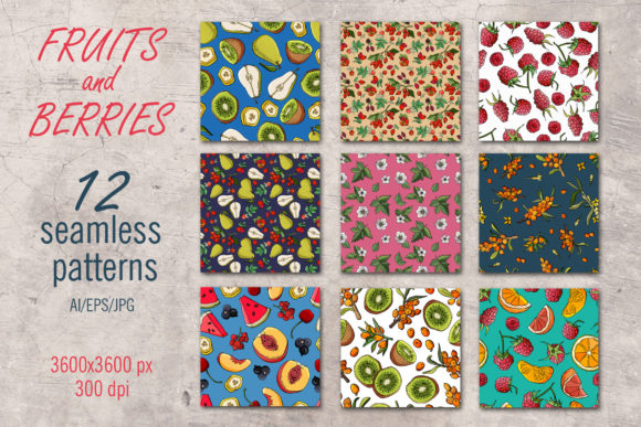 Fruits and Berries - Patterns: A Versatile Collection for Design Projects