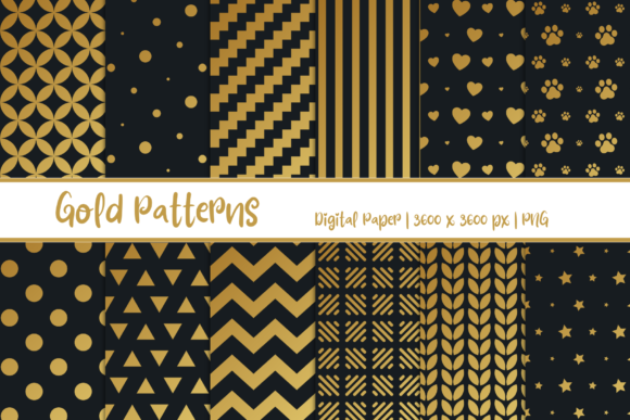 Gold Patterns Digital Paper
