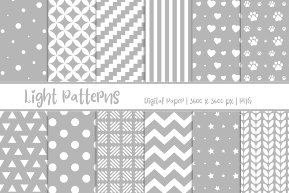Light Patterns Digital Paper for Creative Projects