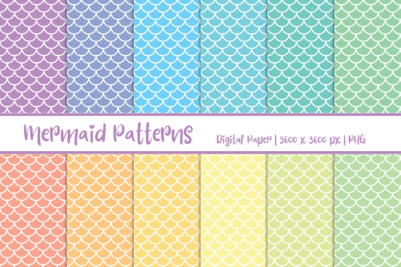 Mermaid Patterns Digital Paper