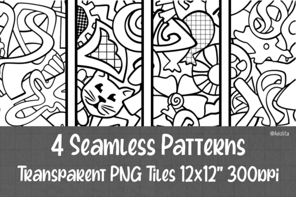Retro Chaos Seamless Patterns – 4 Tiles: A Creative Tool for Endless Design Possibilities