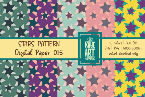 Stars Digital Patterns 015: Digital Paper for Endless Creative Projects