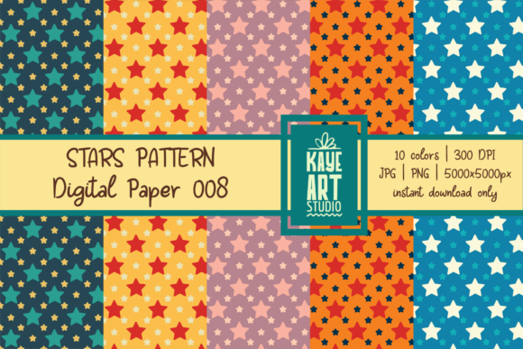 Unlock Creative Possibilities with Stars Digital Patterns 008 and High-Resolution Digital Paper