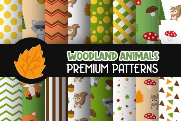 Woodland Animals Digital Papers Patterns
